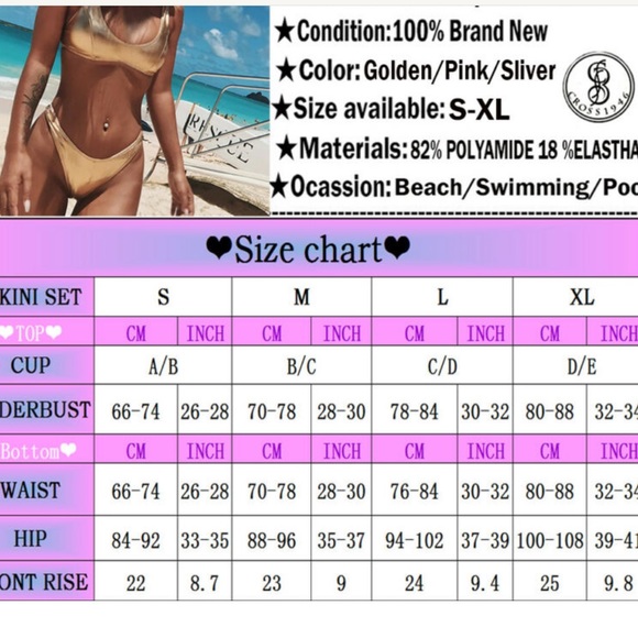 Push up cheeky metallic bikini - Picture 3 of 3